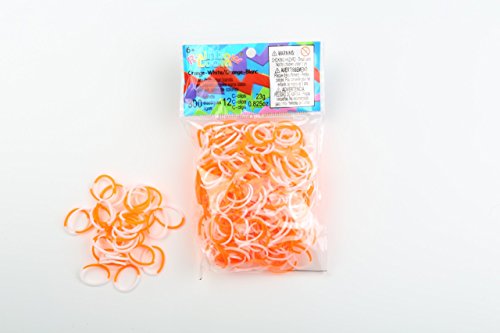 Gummibänder, Rainbow Loom, zweifarbig, Orange-Weiß von Rainbow Loom