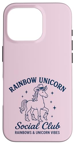 Western Rainbow Cowgirl Einhorn Social Club Hülle für iPhone 16 Pro von Rainbow Unicorn Social Club