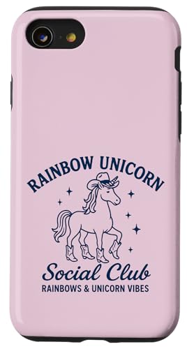Western Rainbow Cowgirl Einhorn Social Club Hülle für iPhone SE (2020) / 7 / 8 von Rainbow Unicorn Social Club