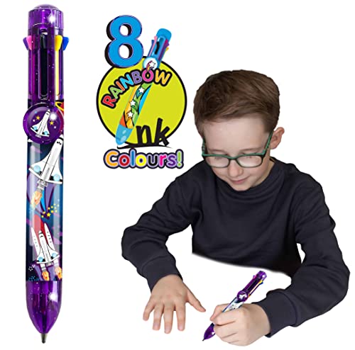 Rainbow Writer - Raum, Farbwechselstifte von Deluxebase. 8-in-1-Kugelschreiber, tolle Neuheitsstifte für Kinder und ideales Büro- oder Schulmaterial von Rainbow Writer