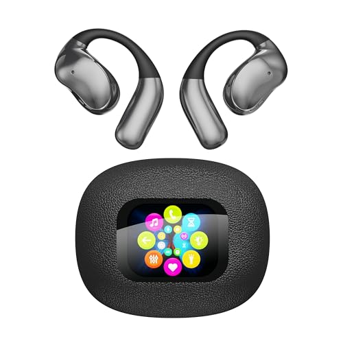 Rainpal Öffnen Ohrhörer mit Touchscreen, Knochenleitung Drahtlose Ohrhörer Bluetooth 5.4, 68H Spielzeit mit Ladegehäuse, Über Kopfhörer mit Silikon Ohrhaken, für Outdoor Fitness Sport, Schwarz Rainpal Öffnen Ohrhörer mit Touchscreen, Knochenleitung Drahtlose Ohrhörer Bluetooth 5.4, 68H Spielzeit mit Ladegehäuse, Über Kopfhörer mit Silikon Ohrhaken, für Outdoor Fitness Sport, Schwarz von Rainpal