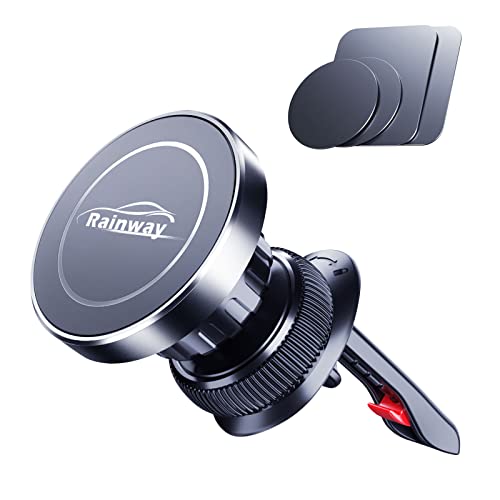 Rainway Handyhalterung Auto Lüftung, 8 Magnet Handy Halterung Zubehör mit Universal Haken, Handyhalter KFZ mit 4 Metallplatte, Kompatibel für iPhone Samsung Smartphone von Rainway