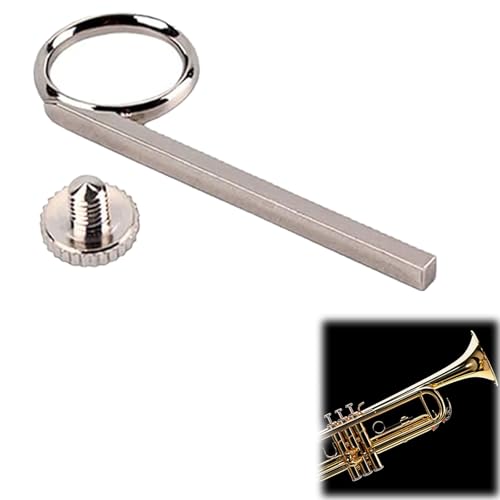 Kleiner Fingerring Musikinstrument,Trompete Fingerring,Trompetenventilschieber Fingerring und Schraube,Set Trompetenventil Gleitfinger mit Halterung Schraube,Trompete Fingerring Fingerzugring,1PC von Rakiuty