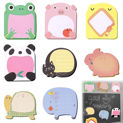 Süße Sticky Notes,Selbstklebende Notizblöcke,Haftnotizen Cartoon Tier,Notizzettel lustige Klebezettel,Cartoon Tiere Haftnotizen,Sticky Notes haftnotizen Set,Blatt Haftnotizen für Kinder von Rakiuty