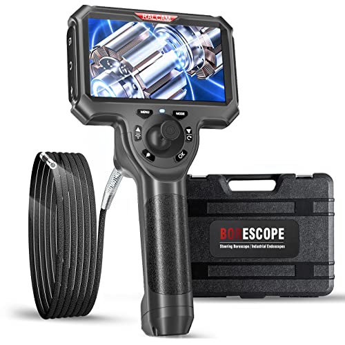 Ralcam Endoskopkamera 6,0mm Endoscope Camera - Endoskop 360° Inspektionskamera mit Licht 5,0" HD 720P Rohrkamera, Kameras mit 6 LED, IP67 Wasserdicht 1m Halbstarres Kanalkamera Teleskopkamera von Ralcam