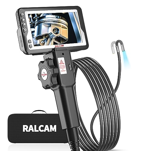 Ralcam Endoskopkamera mit Licht Endoskop - 720P HD Inspektionskamera 4,5'' IPS LCD Bildschirm Industrial Endoscope mit 5,5 mm Teleskopkamera, 6 Adjustable Kamera Licht, 6000mAh Akku, Werkzeugkasten von Ralcam