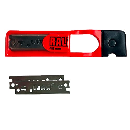 RALI Pack mit 2 Stück 48 mm Chromhobelklingen Ersatz für RALI 105, 220, 260 Hobel | Umkehrbare Bi-Cut-Klinge, Kein Schärfen mehr | Zimmermannshobelklingen für alle Holzarten von Rali