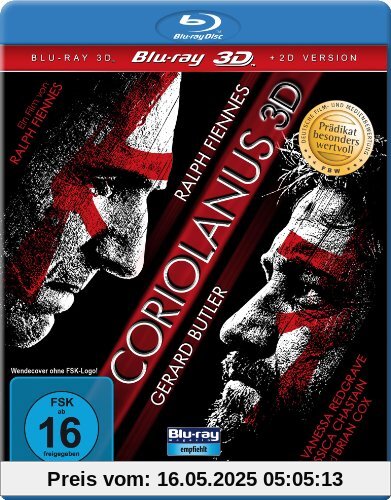 Coriolanus [ + 2D-Version & Bonus-DVD]  [Blu-ray 3D] von Ralph Fiennes