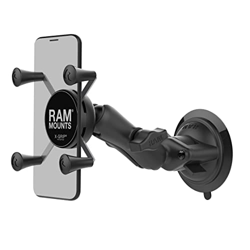 RAM Mounts RAM-B-166-UN7U X-Grip Saugfusshalterung für Smartphones - mittlerer Verbindungsarm, B-Kugel (1 Zoll) von Ram-Mount