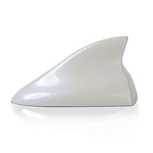 Ramble- Auto Haifischflosse Antenne Blank for Radio Signal Zubehör Antenna Shark Fin Antennen Für Nissan X-Trail T32 T31 T30 (Stärken Stil, Perle Weiß (Pearl White)) von Ramble