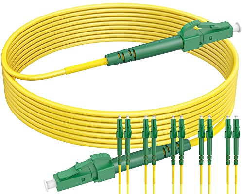 RamboCables (2m 5pack) LWL Glasfaser-Kabel LC/APC auf LC/APC, OS2 Singlemode Patchkabel 9/125μm LSZH, FTTH Lichtwellenleiter Gelb von RamboCables