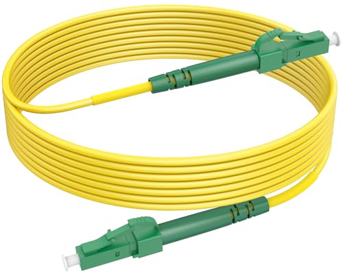 RamboCables LWL Glasfaser-Kabel LC/APC auf LC/APC, OS2 Singlemode Patchkabel 9/125μm LSZH, FTTH Lichtwellenleiter Gelb 2m von RamboCables