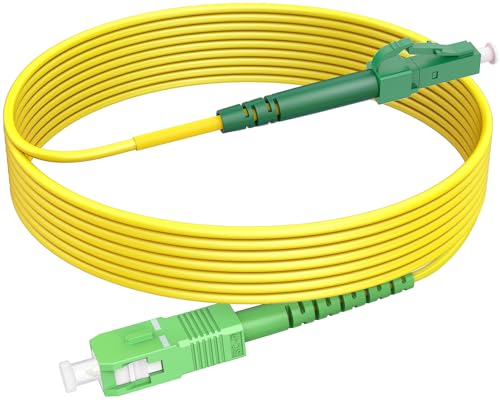 RamboCables LWL Glasfaser-Kabel SC/APC auf LC/APC, OS2 Singlemode Patchkabel 9/125μm LSZH, FTTH Lichtwellenleiter Gelb 2m von RamboCables