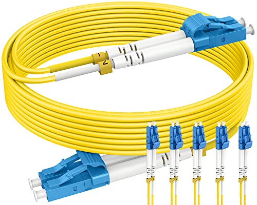 RamboCables LWL Patch-Kabel - OS2 LC auf LC Glasfaser-Kabel 3 m - Singlemode Duplex LSZH 9/125µm 10 GBit/s Gelb - Optionen 0,5 m~60 m, 5pack von RamboCables