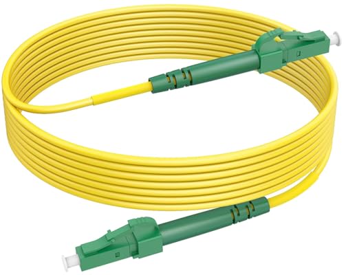 RamboCables LWL Simplex Patchkabel LC/APC - LC/APC, Singlemode OS2 Patchkabel 9/125 µm LSZH LWL Glasfaser-Kabel Gelb 30m von RamboCables