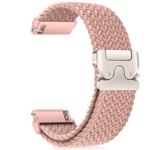 RanBluu 20 mm 22 mm Geflochten Armband, Elastisches Nylon Ersatzarmband, Stoff Sport Band für Damen Herren mit Metallschnalle (20 mm, Hellrosa RanBluu 20 mm 22 mm Geflochten Armband, Elastisches Nylon Ersatzarmband, Stoff Sport Band für Damen Herren mit Metallschnalle (20 mm, Hellrosa von RanBluu
