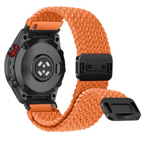 RanBluu QuickFit 20 mm Nylon Armband für Garmin fēnix 8 43mm/Fenix 7S/Fenix 6S, Geflochten Ersatzarmband, Elastisch Armbänder mit Magnetisch Verschluss für Garmin Descent Mk3Si, Orange Farbe RanBluu QuickFit 20 mm Nylon Armband für Garmin fēnix 8 43mm/Fenix 7S/Fenix 6S, Geflochten Ersatzarmband, Elastisch Armbänder mit Magnetisch Verschluss für Garmin Descent Mk3Si, Orange Farbe von RanBluu