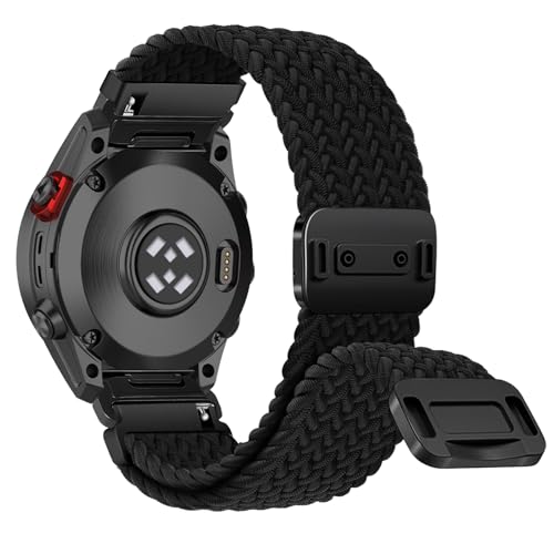 RanBluu QuickFit 20 mm Nylon Armband für Garmin fēnix 8 43mm/Fenix 7S/Fenix 6S, Geflochten Ersatzarmband, Elastisch Armbänder mit Magnetisch Verschluss für Garmin Descent Mk3Si, Schwarz RanBluu QuickFit 20 mm Nylon Armband für Garmin fēnix 8 43mm/Fenix 7S/Fenix 6S, Geflochten Ersatzarmband, Elastisch Armbänder mit Magnetisch Verschluss für Garmin Descent Mk3Si, Schwarz von RanBluu
