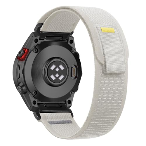 RanBluu QuickFit 22 mm Nylon Armband für Garmin Tactix 8 47mm/Descent G2/fēnix 8 47mm/fēnix E/Fenix 7, Klettverschluss Armbänder, Sport Loop Ersatzarmband für Garmin Epix 2, Sternenlicht von RanBluu