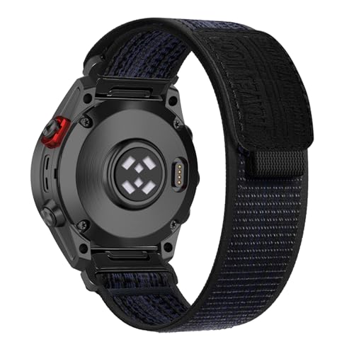 RanBluu QuickFit 26 mm Armband für Garmin Tactix 8 51mm/fēnix 8 51mm/Enduro 3/Fenix 7X/6X, Nylon Klettverschluss Ersatzarmband, Sport Loop Armbänder Kompatibel mit Garmin Descent Mk3i, Schwarz&Blau RanBluu QuickFit 26 mm Armband für Garmin Tactix 8 51mm/fēnix 8 51mm/Enduro 3/Fenix 7X/6X, Nylon Klettverschluss Ersatzarmband, Sport Loop Armbänder Kompatibel mit Garmin Descent Mk3i, Schwarz&Blau von RanBluu