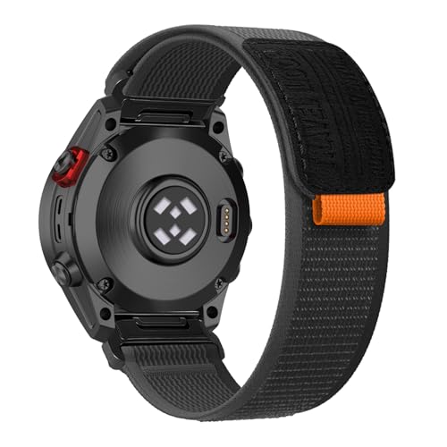 RanBluu QuickFit 26 mm Armband für Garmin Tactix 8 51mm/fēnix 8 51mm/Enduro 3/Fenix 7X/6X, Nylon Klettverschluss Ersatzarmband, Sport Loop Armbänder Kompatibel mit Garmin Descent Mk3i, Schwarz&Grau RanBluu QuickFit 26 mm Armband für Garmin Tactix 8 51mm/fēnix 8 51mm/Enduro 3/Fenix 7X/6X, Nylon Klettverschluss Ersatzarmband, Sport Loop Armbänder Kompatibel mit Garmin Descent Mk3i, Schwarz&Grau von RanBluu