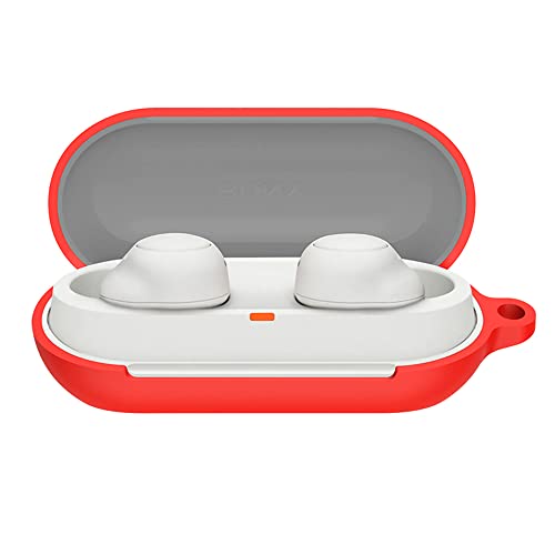 RanTuo Bluetooth Kopfhörerhülle für Sony WF-C500, Weiches TPU, Staubdicht, Sturzfest, Kopfhörer Hülle Abdeckung für Sony WF-C500.(Rot) von RanTuo