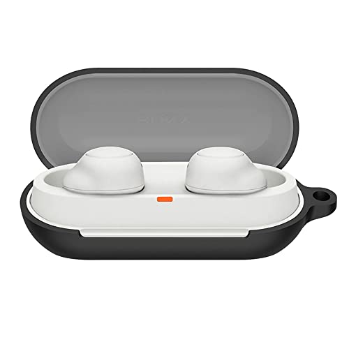 RanTuo Bluetooth Kopfhörerhülle für Sony WF-C500, Weiches TPU, Staubdicht, Sturzfest, Kopfhörer Hülle Abdeckung für Sony WF-C500.(Schwarz) von RanTuo