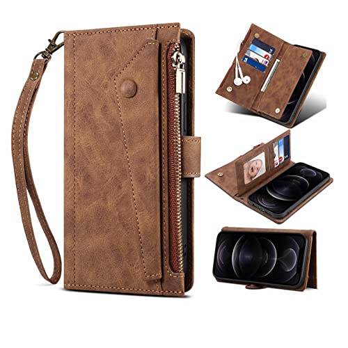 RanTuo Handyhülle für Nokia 225 4G Hülle, mit Kartenfach, Standfunktion, Leder Tasche Flip Case Schutzhülle für Nokia 225 4G.(Braun) von RanTuo