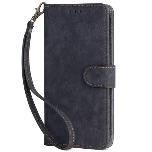 RanTuo Hülle Kompatibel mit Huawei Enjoy 80, TPU+PU-Leder, mit Kartensteckplatz, mit Ständer, Flip-Schutzhülle Kompatibel mit Huawei Enjoy 80.(Schwarz) von RanTuo