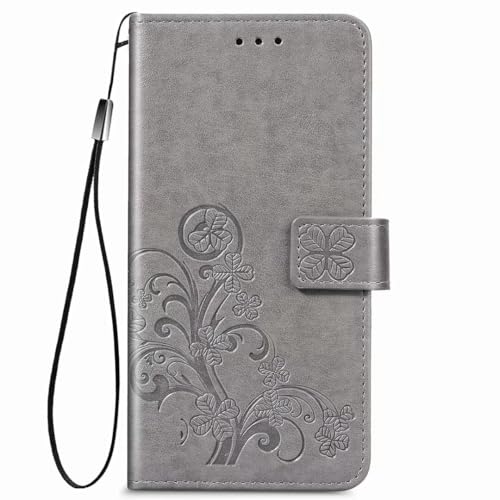 RanTuo Hülle Kompatibel mit Motorola Moto G96, mit Kartenfach, Standfunktion, PU Leder Tasche Flip Case Schutzhülle Kompatibel mit Motorola Moto G96.(Grau) von RanTuo