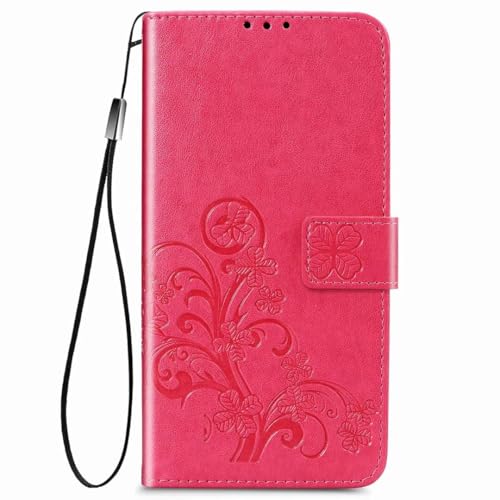 RanTuo Hülle Kompatibel mit Motorola Moto G96, mit Kartenfach, Standfunktion, PU Leder Tasche Flip Case Schutzhülle Kompatibel mit Motorola Moto G96.(Rose Red) von RanTuo