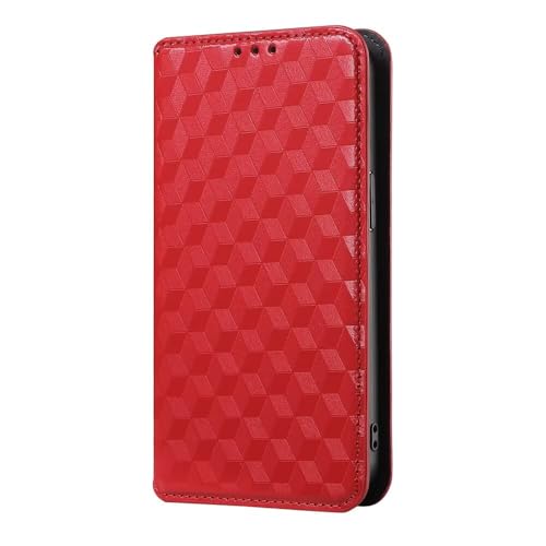 RanTuo Hülle Kompatibel mit Oppo Find X8s+, mit Kartensteckplatz, TPU+PU-Leder, mit Ständer, Flip-Schutzhülle Kompatibel mit Oppo Find X8s+.(Rot) von RanTuo