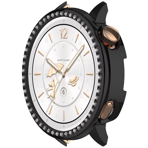 RanTuo Hülle Kompatibel mit Oppo Watch X2 Mini, Hart-PC, Anti-Fall, Half-Pack-Schutz, Modisch, Diamante Intarsiato a Fila Singola.(Schwarz) von RanTuo