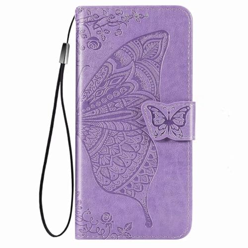 RanTuo Hülle Kompatibel mit Samsung Galaxy A07, mit Kartenfach, mit Standfunktion, PU Leder Tasche Flip Case Schutzhülle Kompatibel mit Samsung Galaxy A07.(Helles Lila) von RanTuo