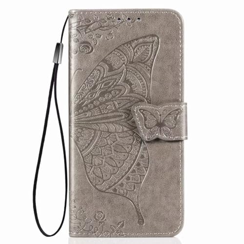 RanTuo Hülle Kompatibel mit Samsung Galaxy S25 FE, mit Kartenfach, mit Standfunktion, PU Leder Tasche Flip Case Schutzhülle Kompatibel mit Samsung Galaxy S25 FE.(Grau) von RanTuo