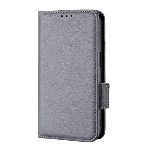 RanTuo Hülle Kompatibel mit Xiaomi Redmi Turbo 4 Pro 5G, TPU+PU-Leder, mit Ständer, mit Kartensteckplatz, Flip-Schutzhülle Kompatibel mit Xiaomi Redmi Turbo 4 Pro 5G.(Grau) von RanTuo