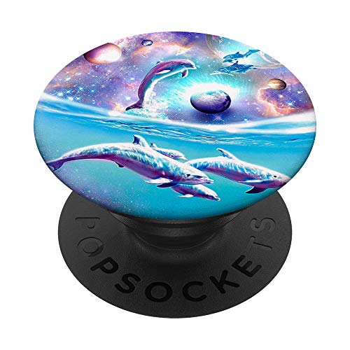 Galaxy Delphin - Delfine im Weltraum PopSockets mit austauschbarem PopGrip von Random Galaxy