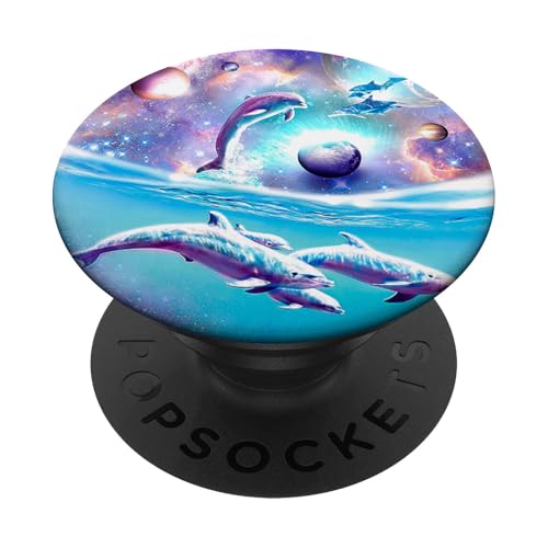 Galaxy Delphin - Delfine im Weltraum PopSockets Klebender PopGrip von Random Galaxy