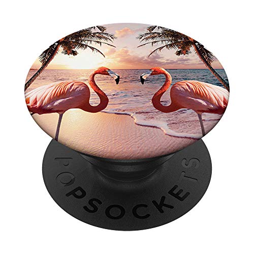 Niedliche bunte Flamingo-Palme PopSockets mit austauschbarem PopGrip von Random Galaxy