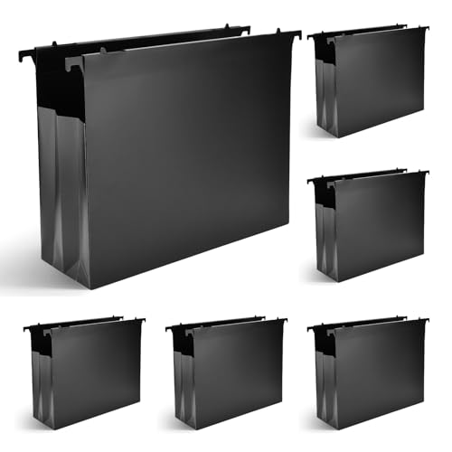 Hängeregistraturordner aus Kunststoff, extra Kapazität, 10,2 cm, ausziehbar, Akkordean-Ordner mit einziehbarem Haken, fester Hängemappen-Organizer für Büro, Zuhause, Schule, 6 Packungen Hängeregistraturordner aus Kunststoff, extra Kapazität, 10,2 cm, ausziehbar, Akkordean-Ordner mit einziehbarem Haken, fester Hängemappen-Organizer für Büro, Zuhause, Schule, 6 Packungen von Ranjaner