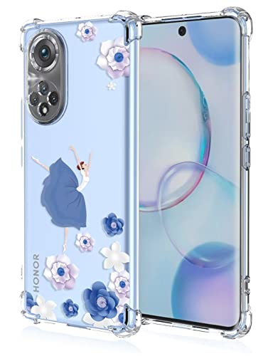 RankOne Hülle Geeignet für Honor 50 / Huawei Nova 9 (6.52" Inches) Transparente TPU Silikon Farbzeichnungsmuster Case - Ballerin 2 von RankOne