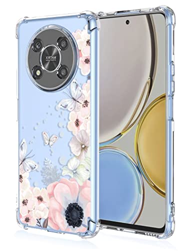 RankOne Hülle Geeignet für Honor Magic4 Lite 5G (6.81" Inches) Transparente TPU Silikon Farbzeichnungsmuster Case - Blumen 1 von RankOne