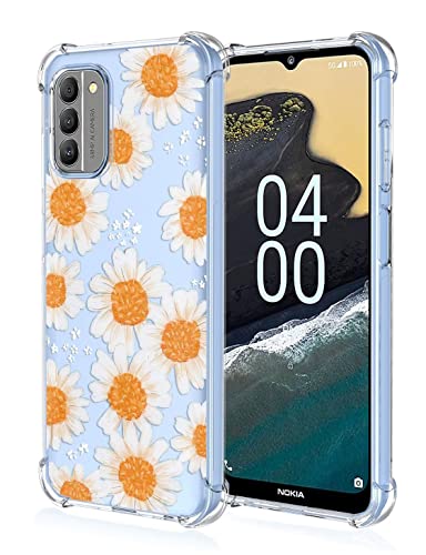RankOne Hülle Geeignet für Nokia G22 (6.5" Inches) Transparente TPU Silikon Farbzeichnungsmuster Case - Gänseblümchen von RankOne