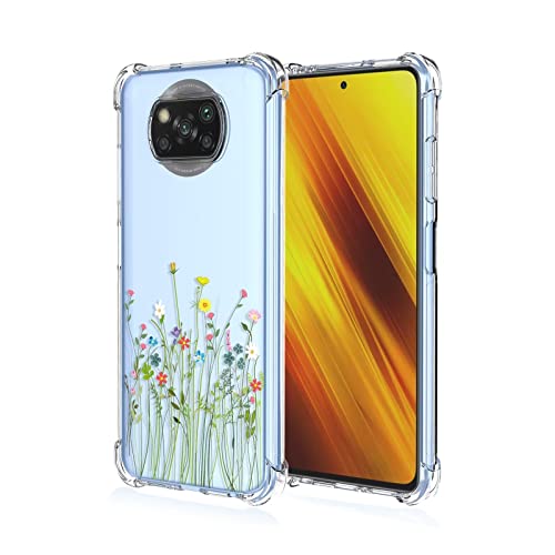 RankOne Hülle Geeignet für Poco X3 Pro/Poco X3 NFC (6.67" Inches) Transparente TPU Silikon Farbzeichnungsmuster Case - Blumen 11 von RankOne