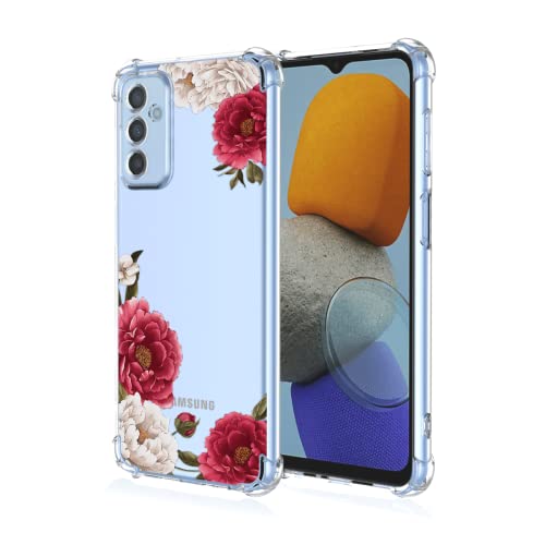 RankOne Hülle Geeignet für Samsung Galaxy M23 5G (6.6" Inches) Transparente TPU Silikon Farbzeichnungsmuster Case - Blumen 7 von RankOne