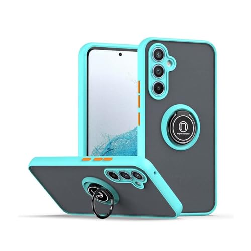 RankOne Hülle für Samsung Galaxy S24 (6.2" Inches), Ring Stand Magnetischer Saugfuß Handyhülle Matt Transparent - Himmelblau von RankOne