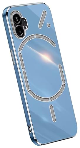RankOne Hülle ist geeignet für NothingPhone (1) / Nothing Phone 1 (6.55" Inches), Galvanikrahmen Silikon Handyhülle - Navy Blau von RankOne
