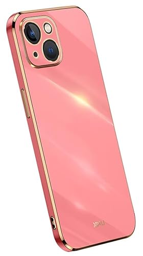 RankOne Hülle ist geeignet für Smartphone, Compatible with iPhone 15 (6.1" Inches), Galvanikrahmen Silikon Handyhülle - Rot von RankOne