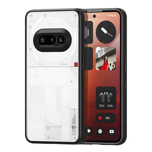 RankOne Ultradünne Hybrid-Klarsichthülle für NothingPhone (3A) (6.77" Inches) -Hülle, Stoßfester Silikon-Stoßfänger, Transparente Harte Telefonabdeckung Schwarz von RankOne