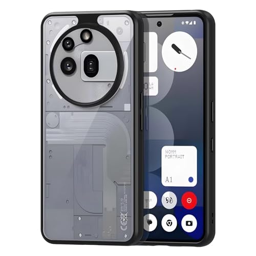 RankOne Ultradünne Hybrid-Klarsichthülle für NothingPhone (3A) Pro (6.77" Inches) -Hülle, Stoßfester Silikon-Stoßfänger, Transparente Harte Telefonabdeckung Schwarz von RankOne
